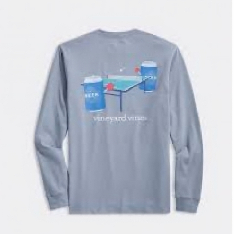 Vineyard Vines Beer Pong Long sleeve Pocket T-shirt, Size M